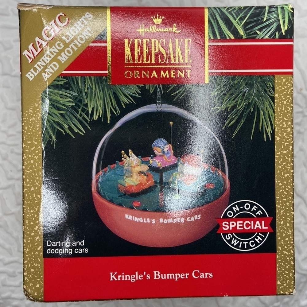 1991 Hallmark Ornament Kringles Bumper Cars Magic Blinking Lights and Motion - Picture 14 of 15